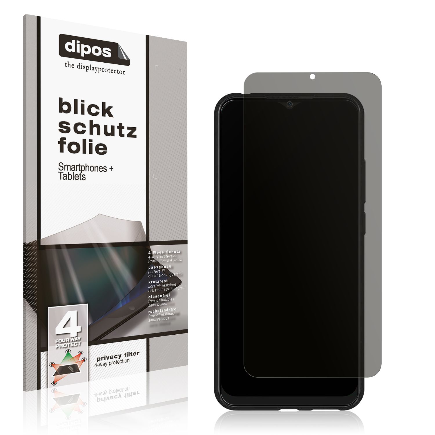 dipos I Protezione Vista Compatibile con Alcatel 1 (2021) Pellicola Prottetiva Privacy 4 Modi