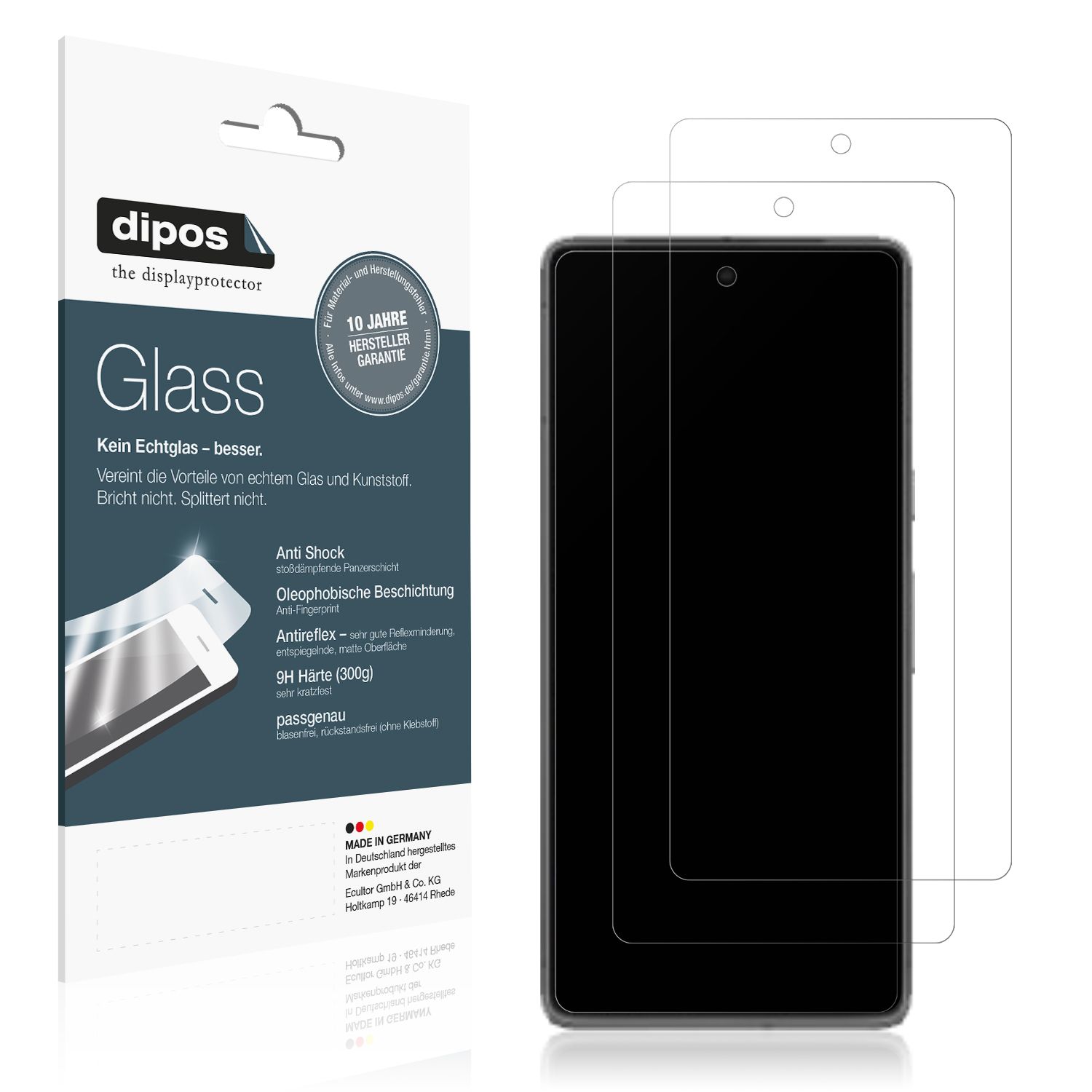 Dipos 2X Pellicola Protettiva Antiriflesso Per Google Pixel 2 - Opaca, Anti-impronta, Made In Germany, Taglio Laser