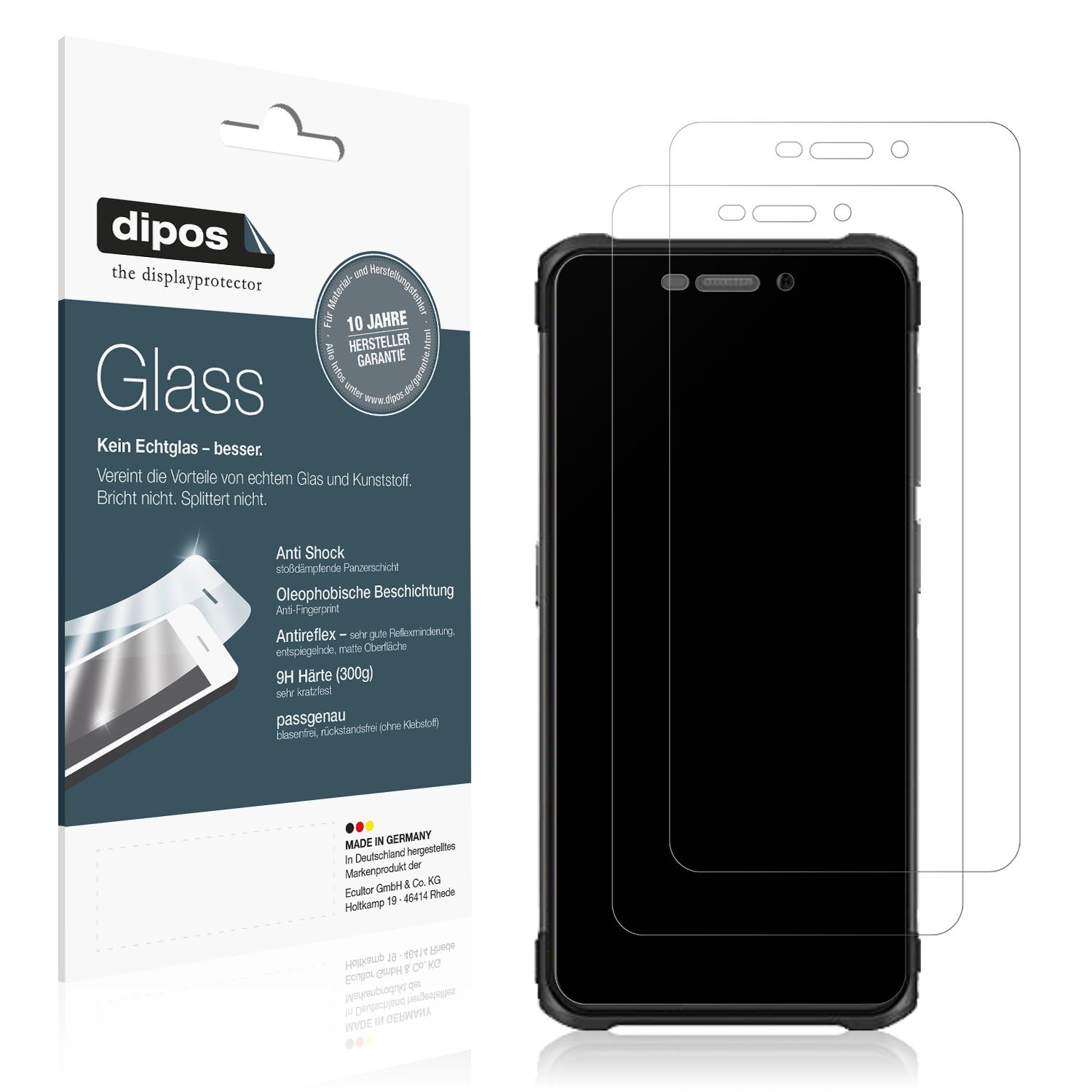 2x Schutzfolie Für Ulefone Armor X10 Pro Matt - Anti-Shock 9H Folie Dipos Glass
