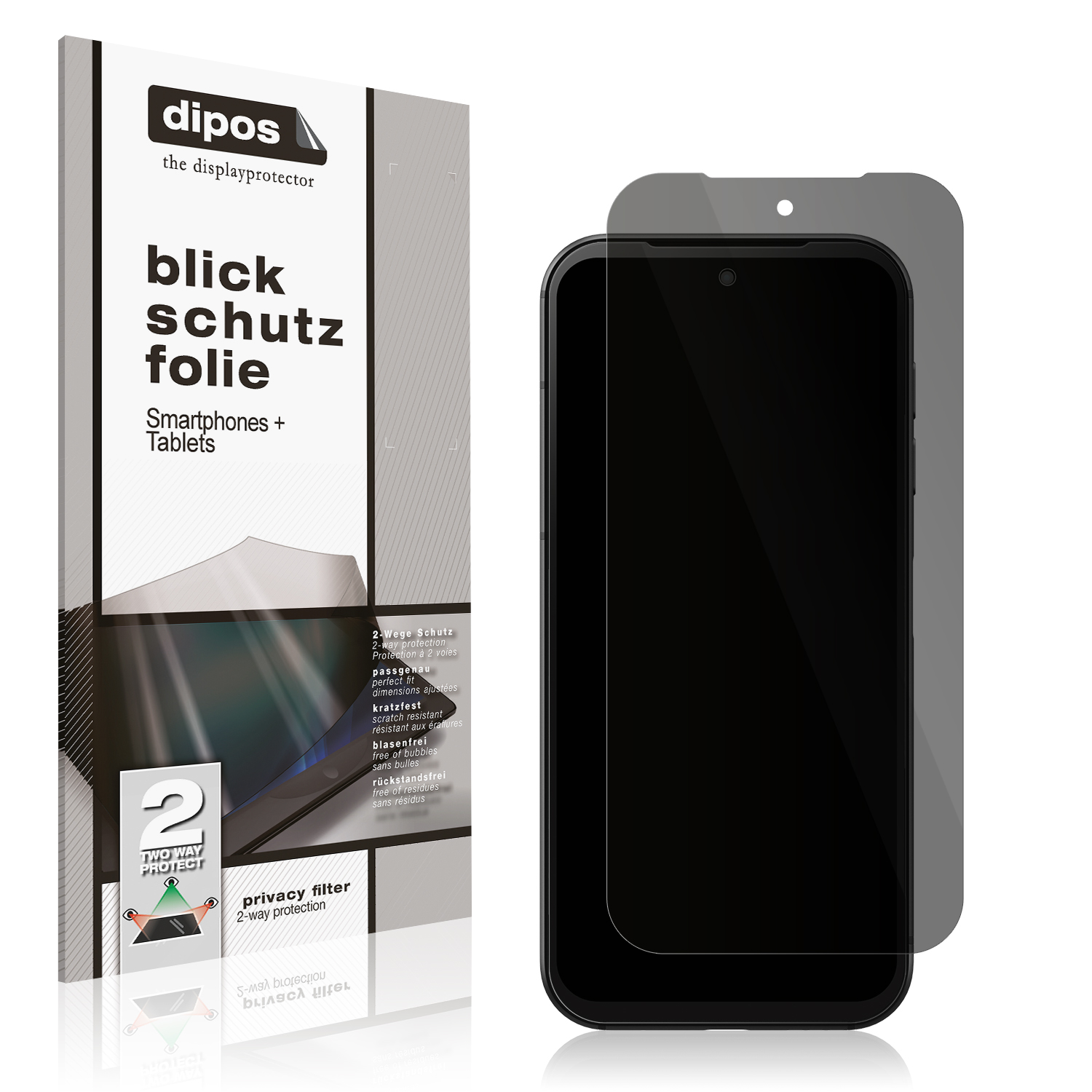 Dipos Blickschutzfolie Matt Für Sony Xperia 10 – Privacy-Filter, 4-Wege Schutz, Made In Germany